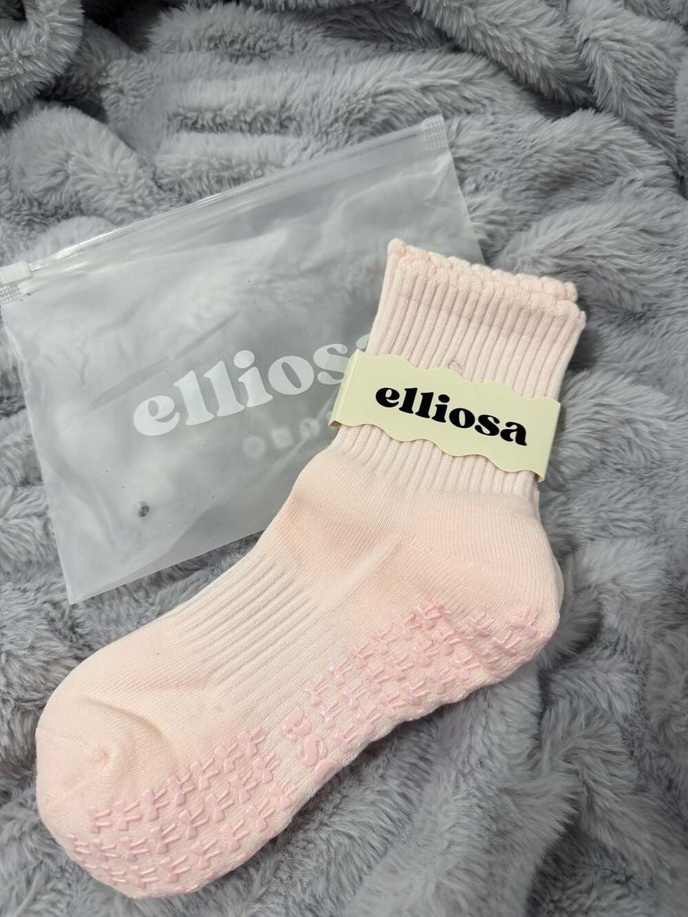 Elliosa Pink Dual Direction Grip Socks for Pilates and Yoga